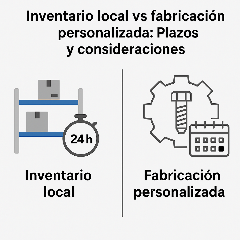 Inventario local vs fabricación personalizada